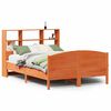 vidaXL Massivholzbett mit Regal ohne Matratze Wachsbraun 140x190 cm
