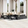 vidaXL Gartensofa-set mit Kissen 13 pcs Schwarz Poly-Rattan