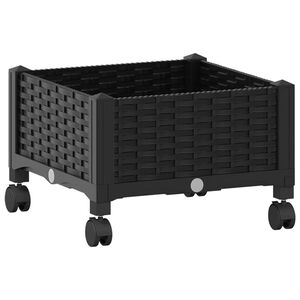 vidaXL Gartenpflanzer mit R&auml;dern Schwarz 40 x 40 x 29 cm PP