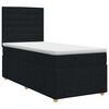 vidaXL Boxspringbett mit Matratze Schwarz 90 x 200 cm Stoff