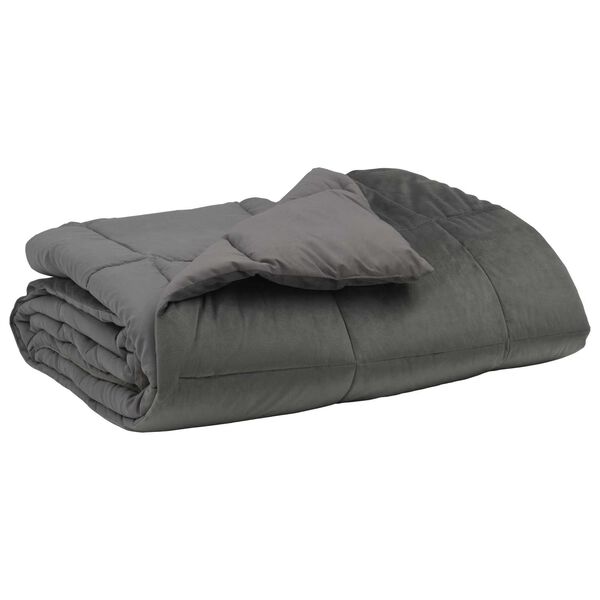 vidaXL Ganzjahresbettdecke Gepolstert Hellgrau 200 x 220 cm Mikrofaser