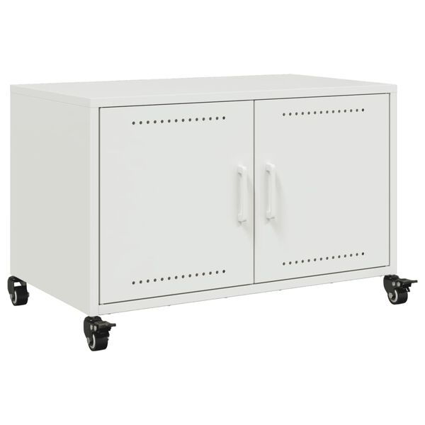 vidaXL TV-Schrank Wei&szlig; 68x39x43,5 cm Kaltgewalzter Stahl