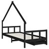 vidaXL Kinderbett mit Schubladen Schwarz 90x200 cm Massivholz Kiefer
