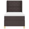 vidaXL Boxspringbett mit Matratze Dunkelgrau 90x190 cm Dunkelbraun