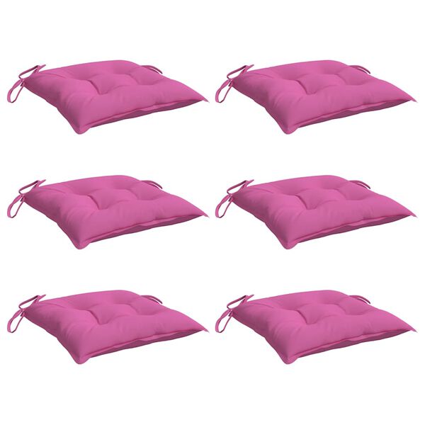 vidaXL Stuhlkissen 6 Stk. Rosa 50x50x7 cm Oxford-Gewebe