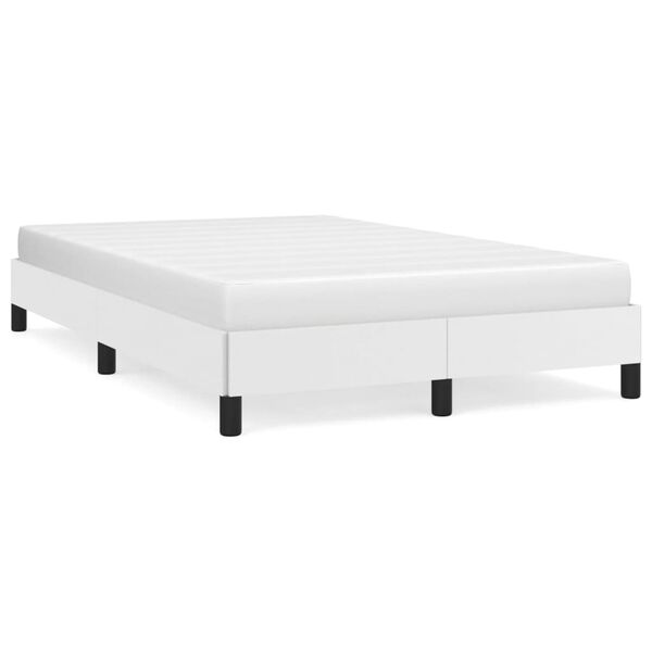 vidaXL Bettgestell ohne Matratze Wei&szlig; 120x190 cm Kunstleder