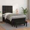 vidaXL Boxspringbett mit Matratze Schwarz 90x200 cm Kunstleder