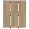 vidaXL Paravent 3-tlg. Beige Poly Rattan