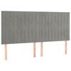 vidaXL Kopfteil Hellgrau 200 x 5 x 118/128 cm Samt