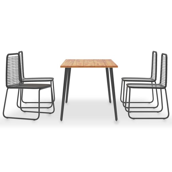 vidaXL 5-tlg. Garten-Essgruppe Akazie Massivholz und Poly Rattan