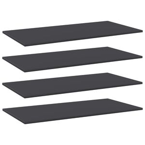vidaXL B&uuml;cherregal-Bretter 4 Stk. Grau 100x50x1,5 cm Holzwerkstoff