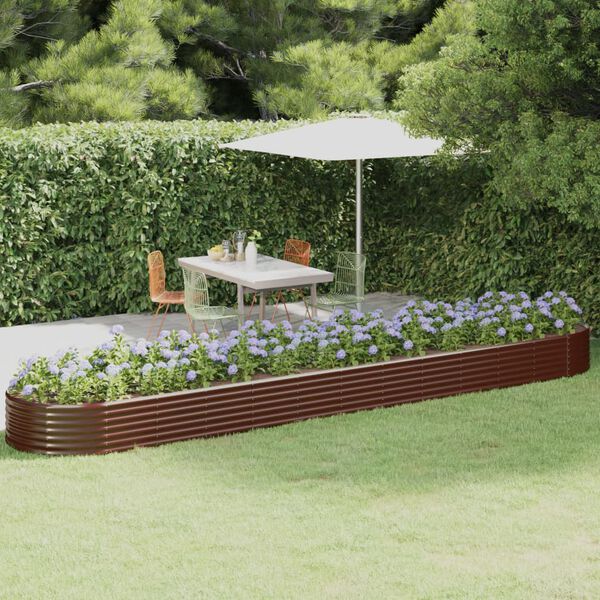vidaXL Hochbeet Verzinkter Stahl 507x100x36 cm Braun