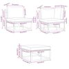 vidaXL Garten-Sofa-Set mit Kissen Schwarz Aluminium