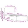 vidaXL Bettgestell mit gepolstertem Kopfteil Dunkelgrau 75 x 190 cm