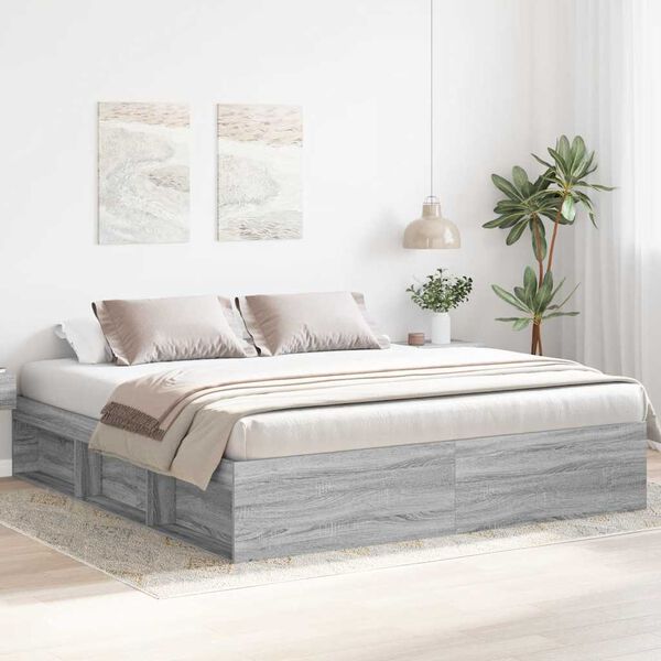 vidaXL Bettgestell Grau Sonoma 200x200 cm