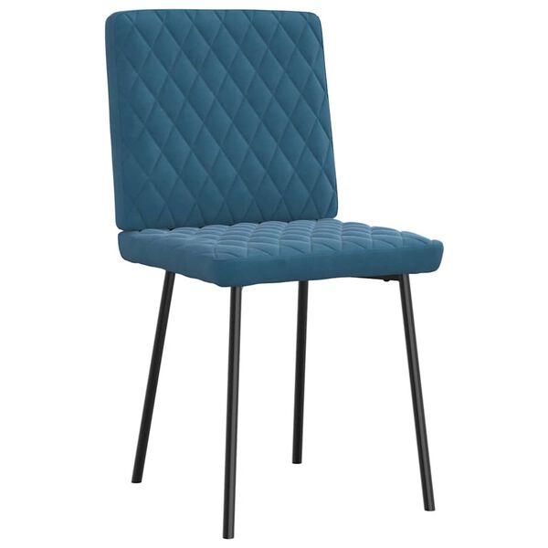 vidaXL Esszimmerst&uuml;hle 4 Stk. Blau Samt