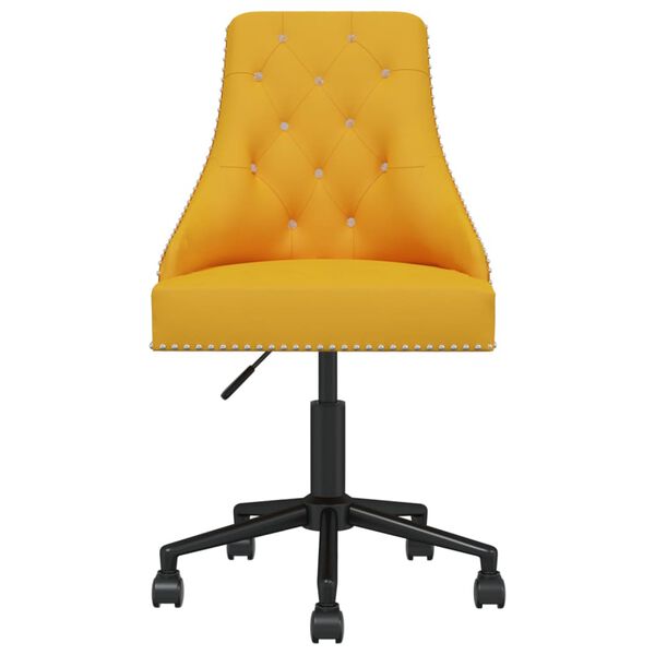 vidaXL Esszimmerst&uuml;hle 2 Stk. Drehbar Gelb Samt