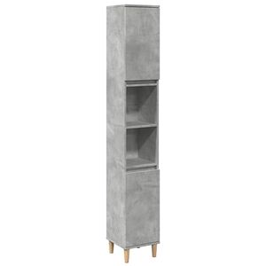vidaXL Badschrank Betongrau 30x30x190 cm Holzwerkstoff