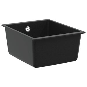 vidaXL Waschbecken Schwarz 370 x 460 mm 80% Quarz und 20% Harz