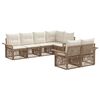 vidaXL Gartensofa-set 7 stk. 7-Sitzanzahl Beige Poly-Rattan