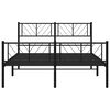 vidaXL Bettgestell mit Kopf- und Fu&szlig;teil Metall Schwarz 135x190 cm
