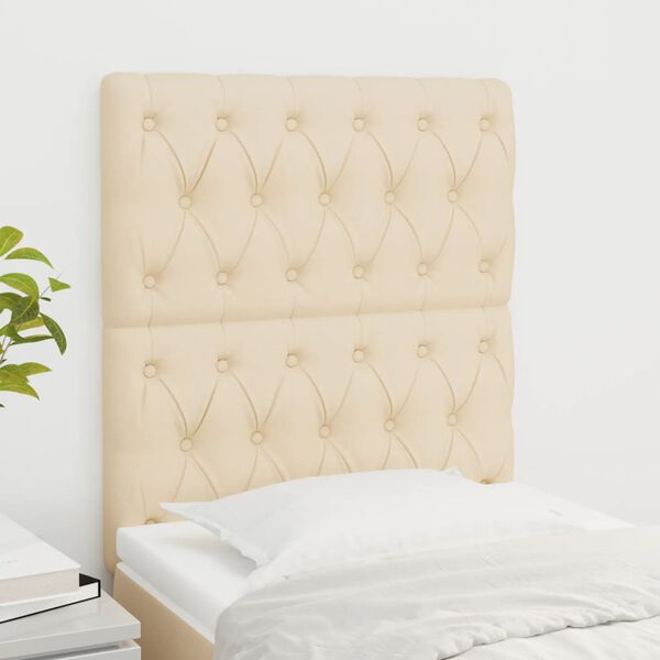 vidaXL Kopfteil Creme 80x7x118/128 cm Stoff