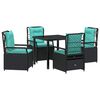 vidaXL Garten Essgruppe 5 stk. Schwarz Poly-Rattan