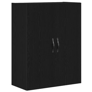 vidaXL Wandmontierter Schrank Schwarz Eichen-Optik 69,5 x 34 x 180 cm