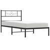 vidaXL Bettgestell mit Kopfteil Metall Schwarz 100x190 cm