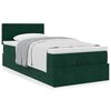 vidaXL Ottoman-Bett mit Matratze Dunkelgr&uuml;n 90x200 cm Samt