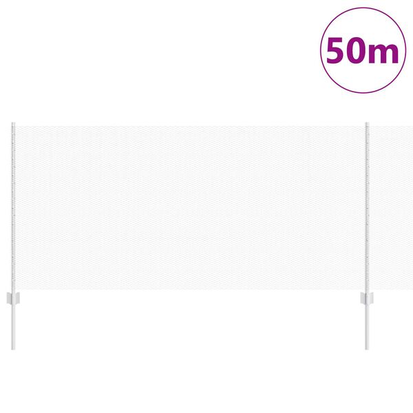 vidaXL Zaun mit Pfosten Silber 1 x 50 m Stahl
