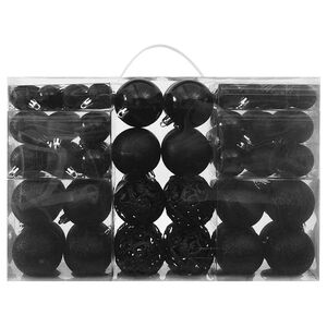 vidaXL 100-tlg. Weihnachtskugel-Set Schwarz