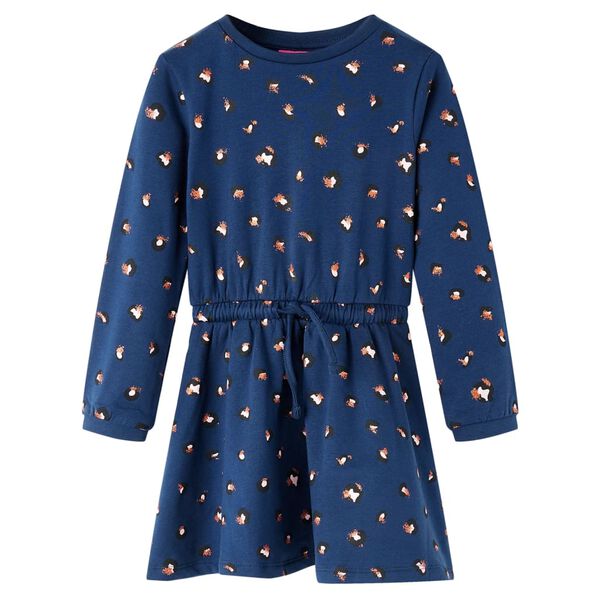Kinderkleid mit Langen &Auml;rmeln Marineblau 92