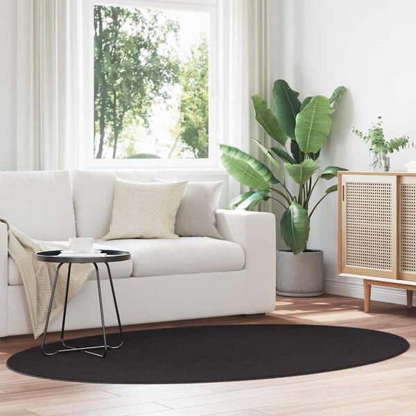 vidaXL Bereichsteppiche Oval HUARTE Schwarz 200 x 140 cm