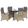 vidaXL Garten Essgruppe mit Kissen 5 pcs Beige Poly-Rattan