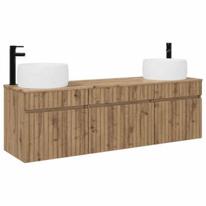 vidaXL Badezimmerschrank-Set 3 Stk. Artisan-Eiche 49 x 44,5 x 66 cm