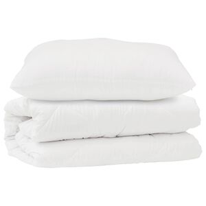 vidaXL Bettdecken Set mit Kissen 2 pcs Wei&szlig; Mikrofaser