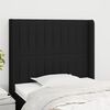 vidaXL Kopfteil mit Ohren Schwarz 83x16x118/128 cm Stoff