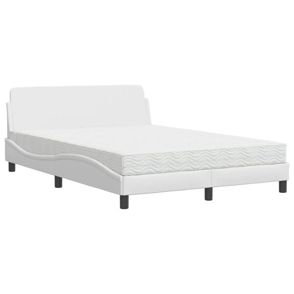 vidaXL Bett mit Matratze "Dover" Wei&szlig; 140x200 cm Kunstleder