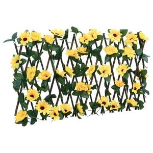 vidaXL Rankgitter mit K&uuml;nstlichem Efeu Erweiterbar Gelb 180x20 cm