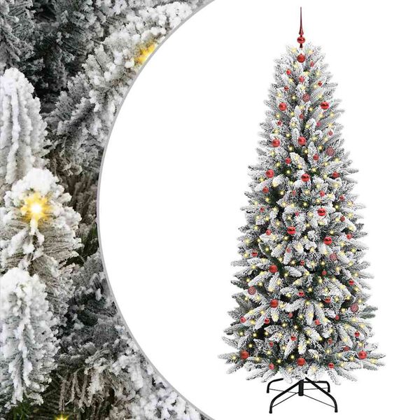 vidaXL K&uuml;nstlicher Weihnachtsbaum mit 300 LEDs mit St&auml;nder Wei&szlig; 240 cm