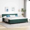 vidaXL Boxspringbett mit Matratze Dunkelgr&uuml;n 200 x 200 cm Samt