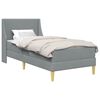 vidaXL Bettgestell mit Matratze Hellgrau 100 x 200 cm Polyester