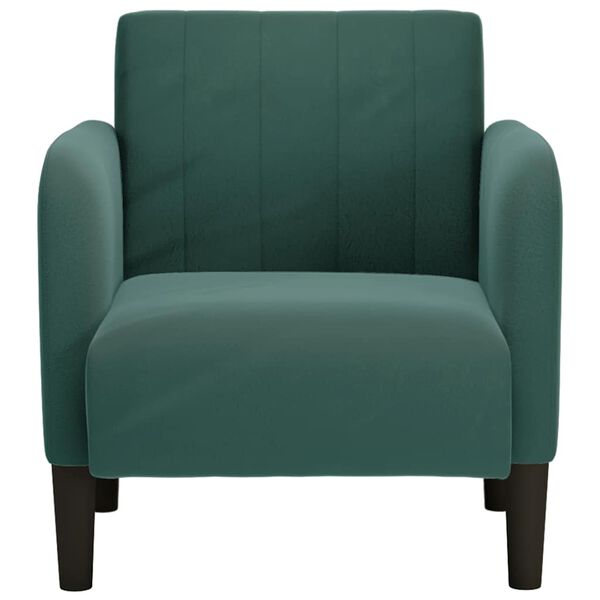 vidaXL Sessel mit Armlehnen Dunkelgr&uuml;n 54 cm Samt