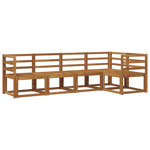 vidaXL Sofa Set mit Kissen 5 pcs Nat&uuml;rlich und Hellgrau