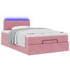 vidaXL Ottomane Bett mit Matratze & LEDs Rosa 120x190 cm Samt