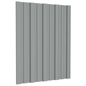 vidaXL Dachpaneel 12 Stk. Grau 60 x 45 cm Verzinkter Stahl