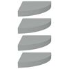 vidaXL Eck-Schweberegale 4 Stk. Grau 25x25x3,8 cm MDF
