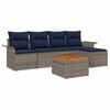 vidaXL Gartensofa-set 6 stk. Grau und Marineblau Poly-Rattan