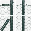 vidaXL Zaunpfosten Gr&uuml;n 100 x 0,8 m (36 mm Maschenweite) Stahl und PVC